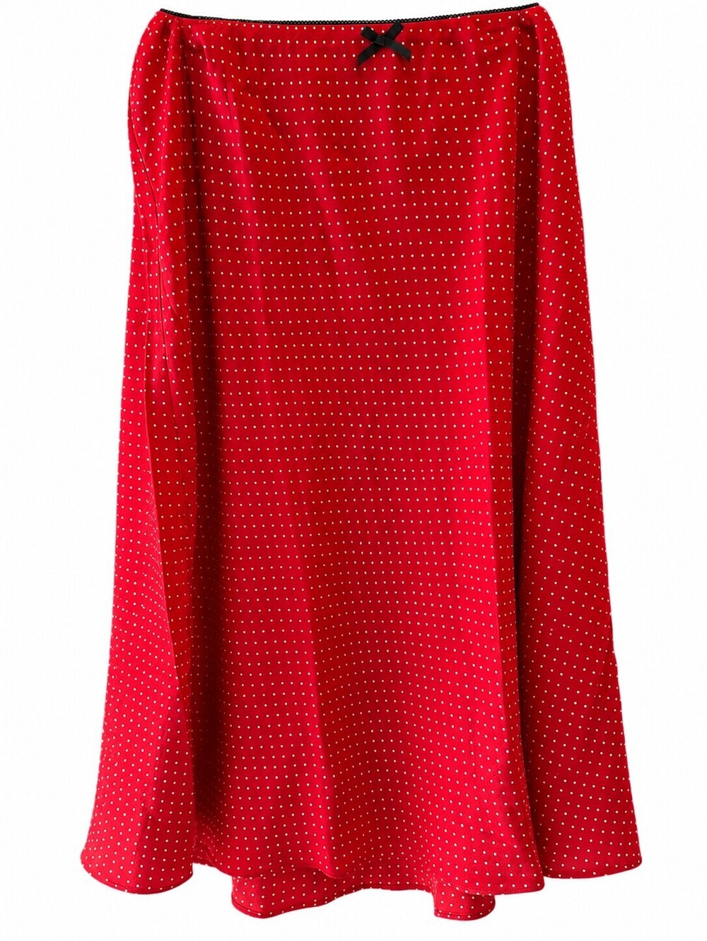 Wild Fable Red Polka Dot Midi Skirt with Black Bow Accent, Size XL